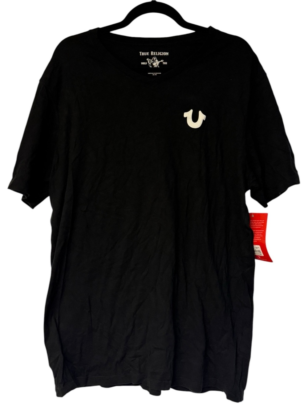 NWT True Religion World Tour Black Horseshoe Logo T-Shirt Men’s XL Cotton Tee